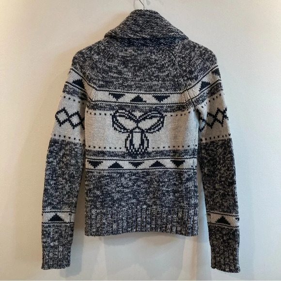 TNA Sz S 100% Lambswool Classic Cardigan Unusual Black  White Colourway Cardigan - Picture 7 of 11